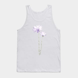 purple exeranthemum flowers watercolor Tank Top